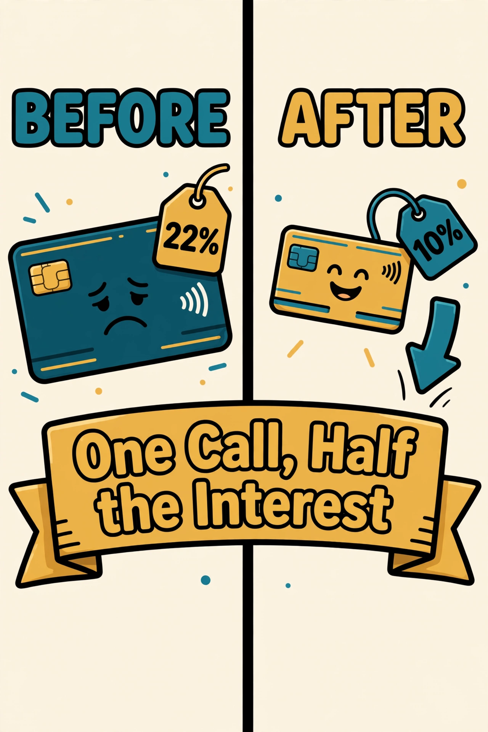 Credit card interest rate call script pin graphic