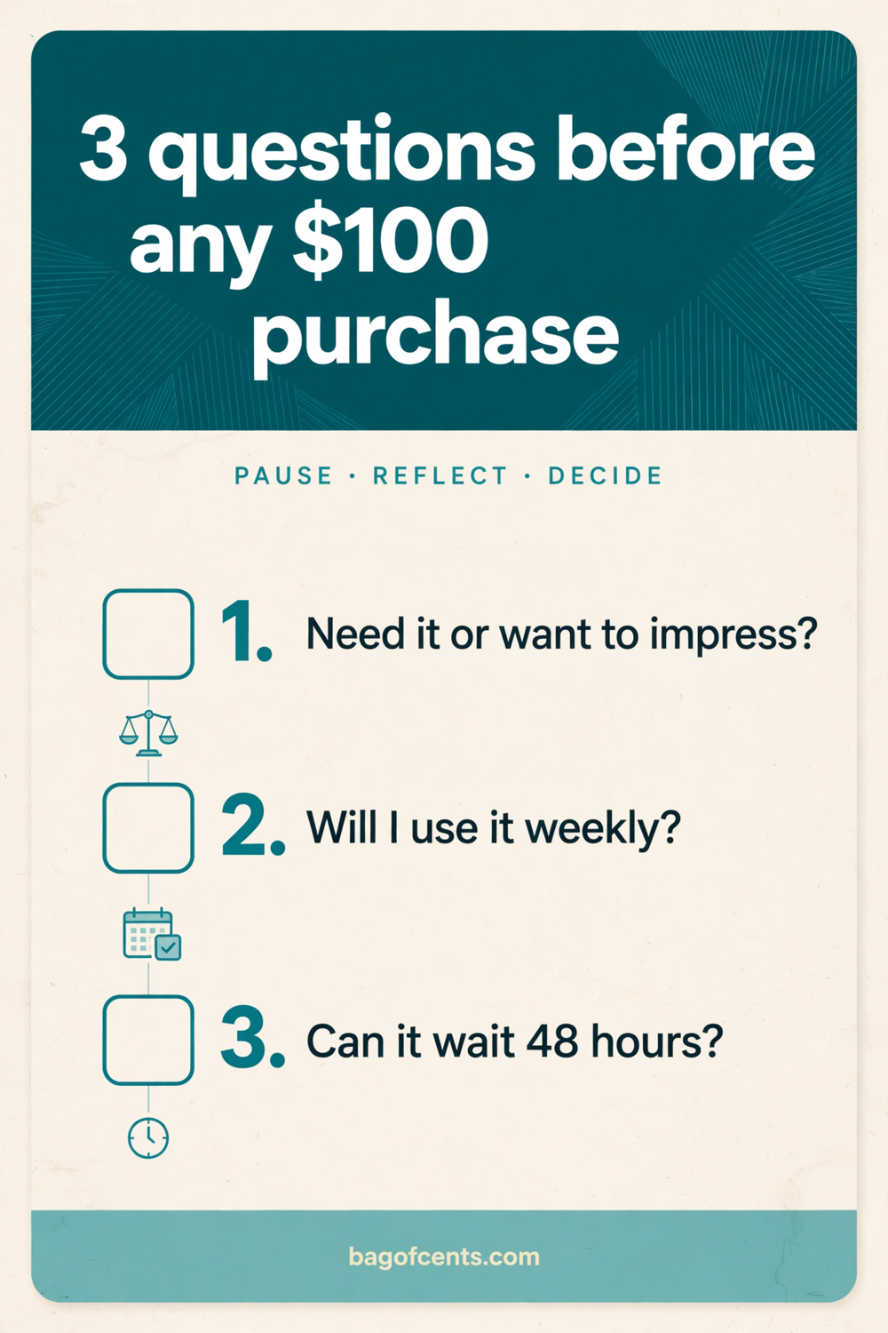 3 questions before any $100 purchase